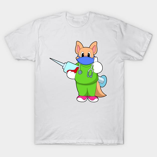 Cat at Vaccination with Syringe T-Shirt by Markus Schnabel